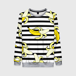 Свитшот женский Banana pattern Summer, цвет: 3D-меланж