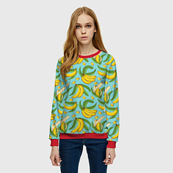 Свитшот женский Banana pattern Summer Fashion 2022, цвет: 3D-красный — фото 2