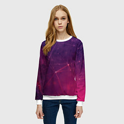 Свитшот женский Абстрактные взаимосвязанные линии, цвет: 3D-белый — фото 2