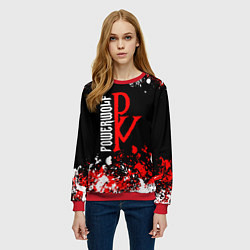 Свитшот женский Powerwolf брызги красок, цвет: 3D-красный — фото 2