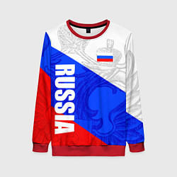 Свитшот женский RUSSIA - SPORTWEAR - ТРИКОЛОР, цвет: 3D-красный