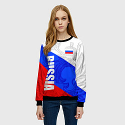 Свитшот женский RUSSIA - SPORTWEAR - ТРИКОЛОР, цвет: 3D-черный — фото 2