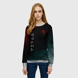 Свитшот женский The witcher Волк Черные Молнии, цвет: 3D-меланж — фото 2