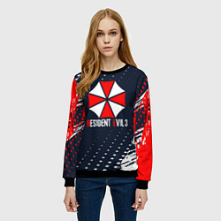 Свитшот женский Umbrella Corporation Resident Evil Краски, цвет: 3D-черный — фото 2