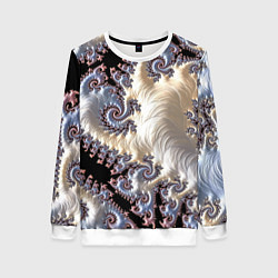 Свитшот женский Авангардный фрактальный паттерн Avant-garde fracta, цвет: 3D-белый