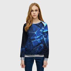 Свитшот женский Abstract geometric Прозрачные синие голографически, цвет: 3D-меланж — фото 2