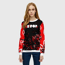 Свитшот женский Егор летов - гражданская оборона, цвет: 3D-белый — фото 2