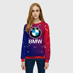 Свитшот женский BMW Градиент Краска, цвет: 3D-красный — фото 2