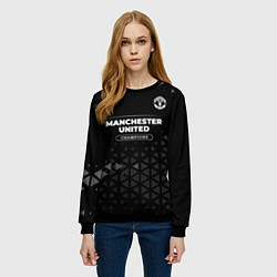Свитшот женский Manchester United Champions Uniform, цвет: 3D-черный — фото 2