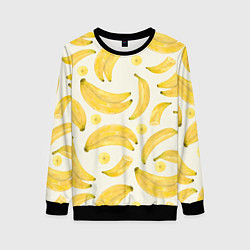 Свитшот женский Банановый Рай Лета, цвет: 3D-черный