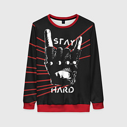 Свитшот женский Stay hard, цвет: 3D-красный