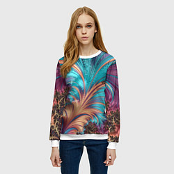 Свитшот женский Floral composition Цветочная композиция, цвет: 3D-белый — фото 2