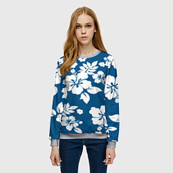 Свитшот женский Цветочный паттерн Минимализм, цвет: 3D-меланж — фото 2