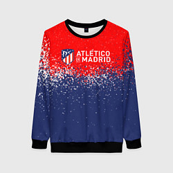 Свитшот женский Atletico madrid атлетико мадрид брызги красок, цвет: 3D-черный