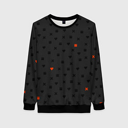 Свитшот женский Love Death and Robots black pattern, цвет: 3D-черный
