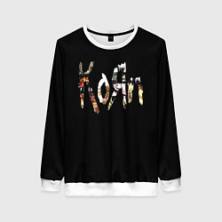 Свитшот женский KoЯn Korn лого, цвет: 3D-белый