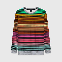 Женский свитшот Multicolored thin stripes Разноцветные полосы