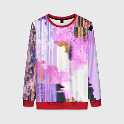 Свитшот женский Glitch art Fashion trend, цвет: 3D-красный