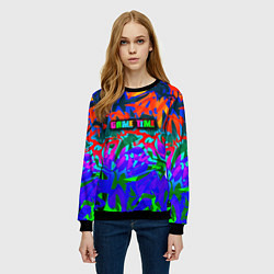 Свитшот женский Game time Абстрактный пятнистый узор, цвет: 3D-черный — фото 2