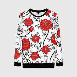 Женский свитшот BEAUTIFUL RED ROSES