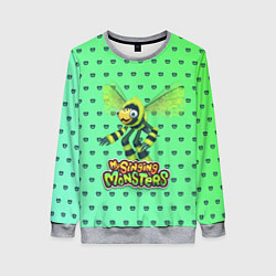 Свитшот женский My singing Monsters - Жужук, цвет: 3D-меланж