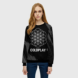Свитшот женский Coldplay Glitch на темном фоне, цвет: 3D-черный — фото 2