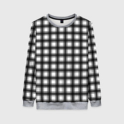 Свитшот женский Black and white trendy checkered pattern, цвет: 3D-меланж