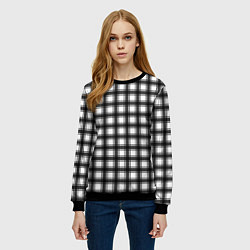 Свитшот женский Black and white trendy checkered pattern, цвет: 3D-черный — фото 2