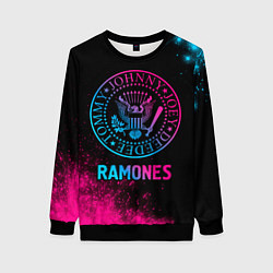 Свитшот женский Ramones Neon Gradient, цвет: 3D-черный