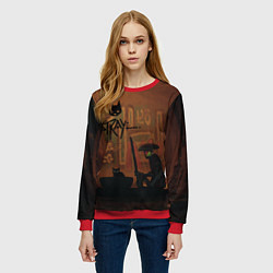 Свитшот женский Бездомный Кот и Робот, цвет: 3D-красный — фото 2