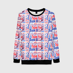 Свитшот женский Thank you phrase, цвет: 3D-черный
