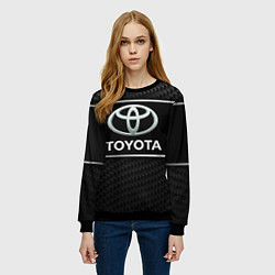 Свитшот женский Toyota Карбон, цвет: 3D-черный — фото 2