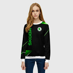 Свитшот женский Skoda Sport Абстракция, цвет: 3D-белый — фото 2