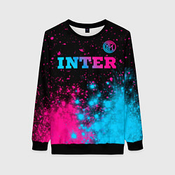 Женский свитшот Inter - neon gradient: символ сверху