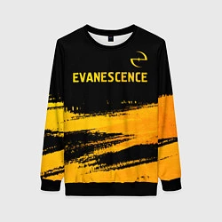 Свитшот женский Evanescence - gold gradient: символ сверху, цвет: 3D-черный