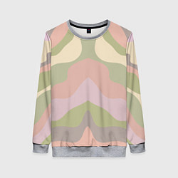 Свитшот женский Абстрактный цветной узор abstract, цвет: 3D-меланж