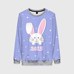 Свитшот женский Кролик - символ 2023 года, цвет: 3D-меланж