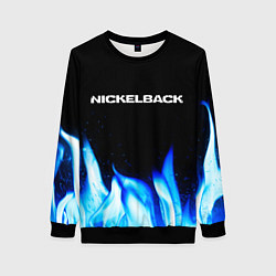 Свитшот женский Nickelback blue fire, цвет: 3D-черный