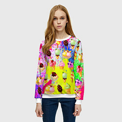 Свитшот женский Вкусные Мороженки, цвет: 3D-белый — фото 2