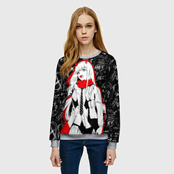 Свитшот женский Zero two с чупачупсом - любимый во франксе, цвет: 3D-меланж — фото 2