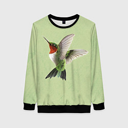 Свитшот женский Одинокая колибри, цвет: 3D-черный