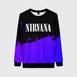 Свитшот женский Nirvana purple grunge, цвет: 3D-черный