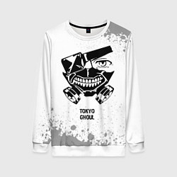 Женский свитшот Tokyo Ghoul glitch на светлом фоне