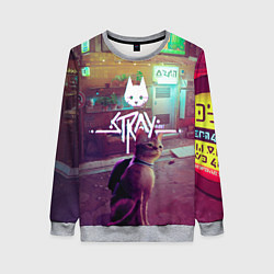 Свитшот женский Stray - котик - neon, цвет: 3D-меланж