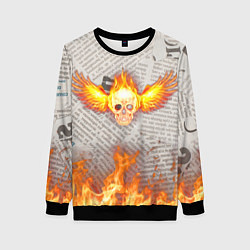 Женский свитшот Горящая газета