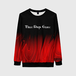 Свитшот женский Three Days Grace red plasma, цвет: 3D-черный