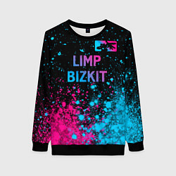 Женский свитшот Limp Bizkit - neon gradient: символ сверху