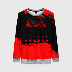 Женский свитшот Bullet For My Valentine красная абстракция