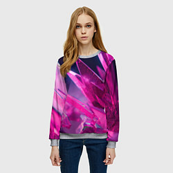 Свитшот женский Розовые кристаллы, цвет: 3D-меланж — фото 2