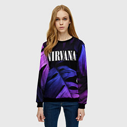 Свитшот женский Nirvana neon monstera, цвет: 3D-черный — фото 2